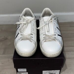 Valentino Garavani Men’s White and Black Leather Sneakers